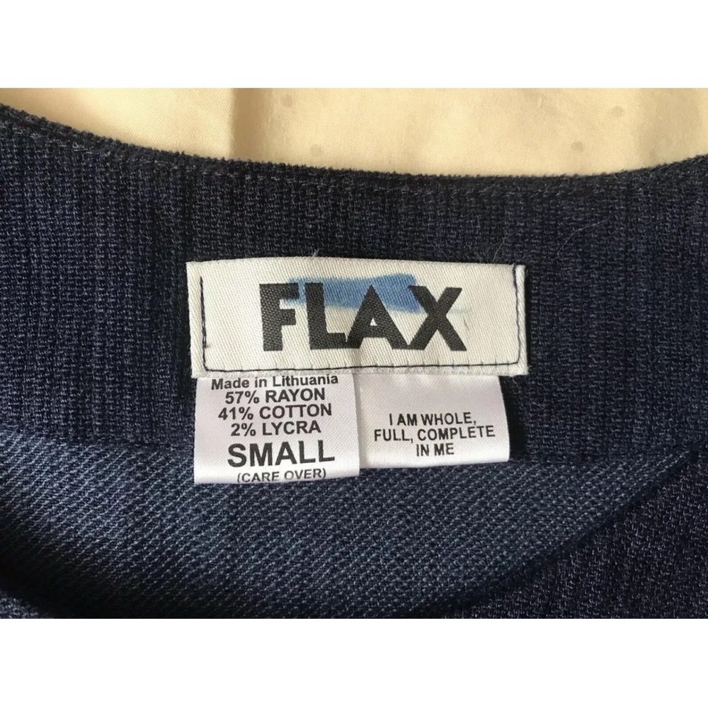 FLAX Queens Top Blazer Womens S (6-8) Navy Stretch Twill Button front minimalist - Picture 3 of 11